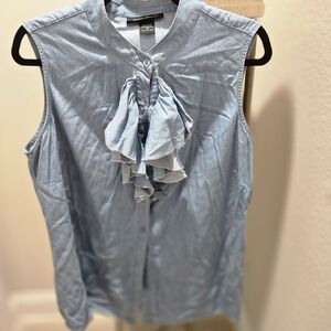 Ashley Stewart Button Ladies Sleeveless Denim Top Size 12